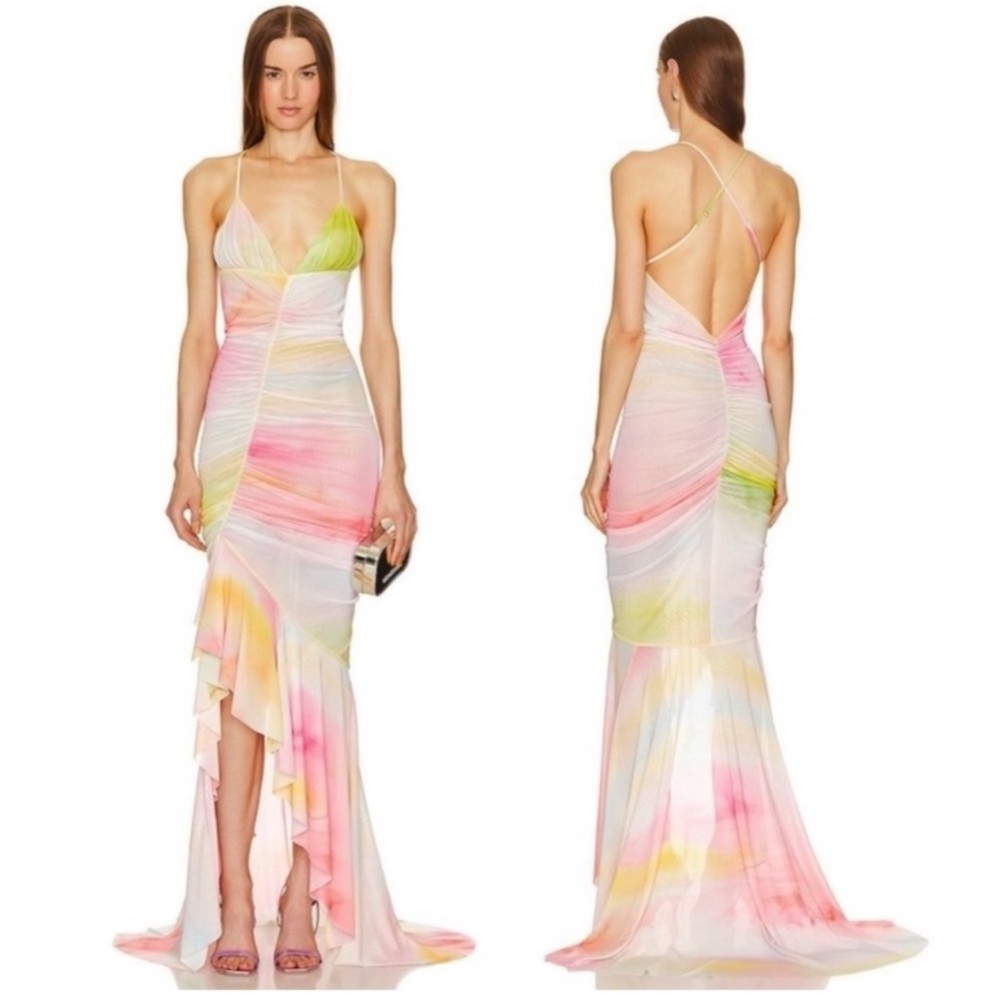 NEW | Michael Costello x REVOLVE Venice Gown in Watercolor Print SizeS MSRP $248